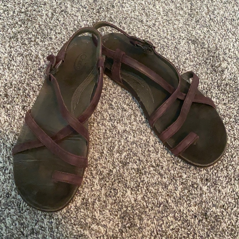Chaco Dorra Leather Sandals in Malbec
